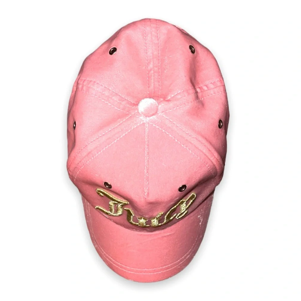 Juicy Couture Vintage Pink Velvet Embroidered Gold Logo 